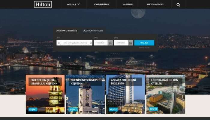 Hilton Hotels Türkiye Web Sitesi